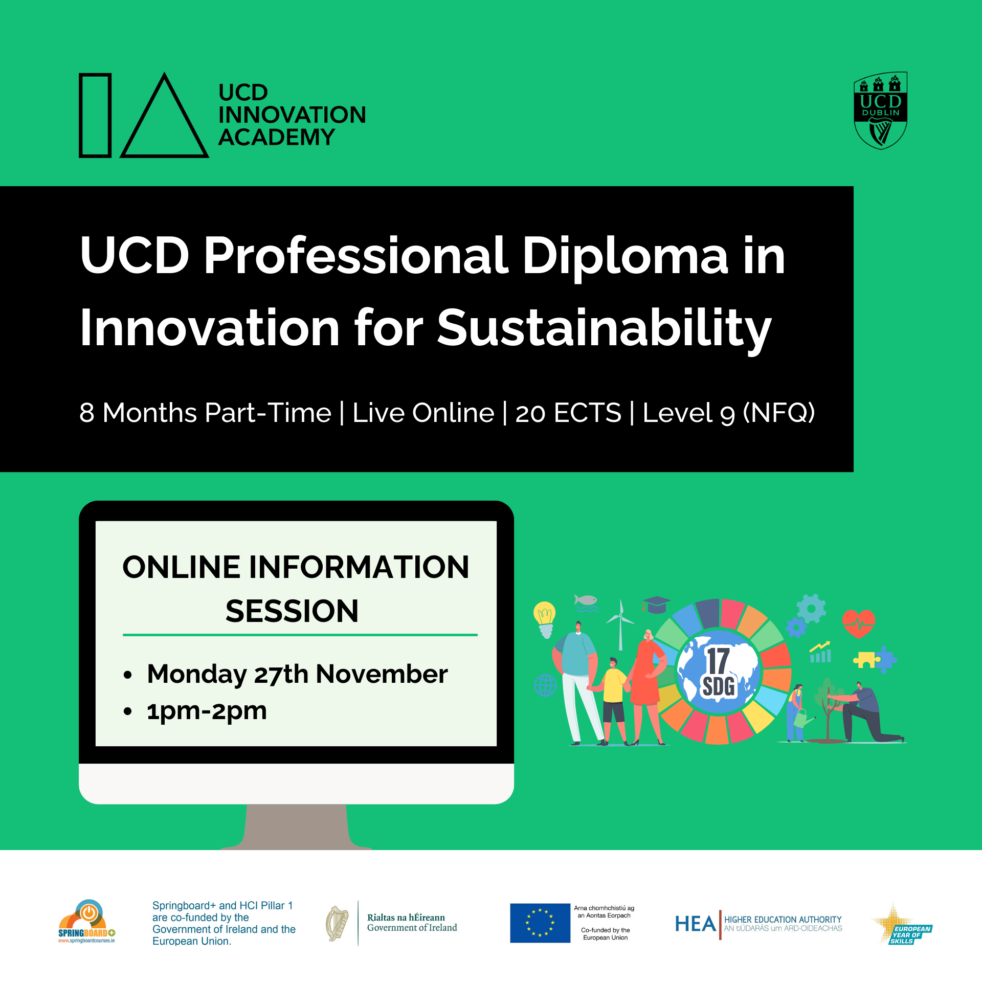 UCD Professional Diploma in Innovation for Sustainability